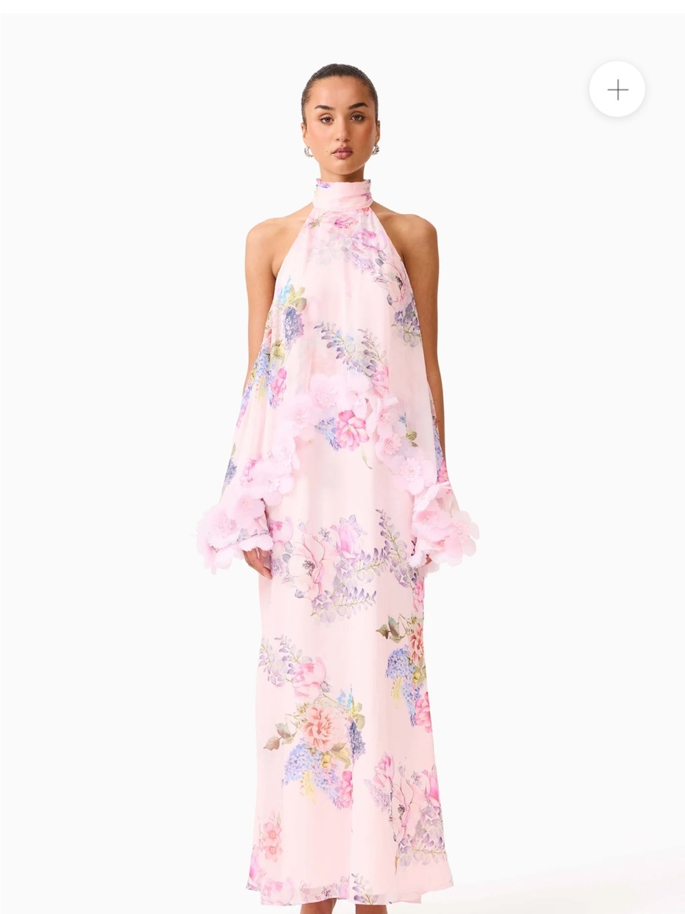 Elliatt Blush Pink Floral Halter Maxi Dress